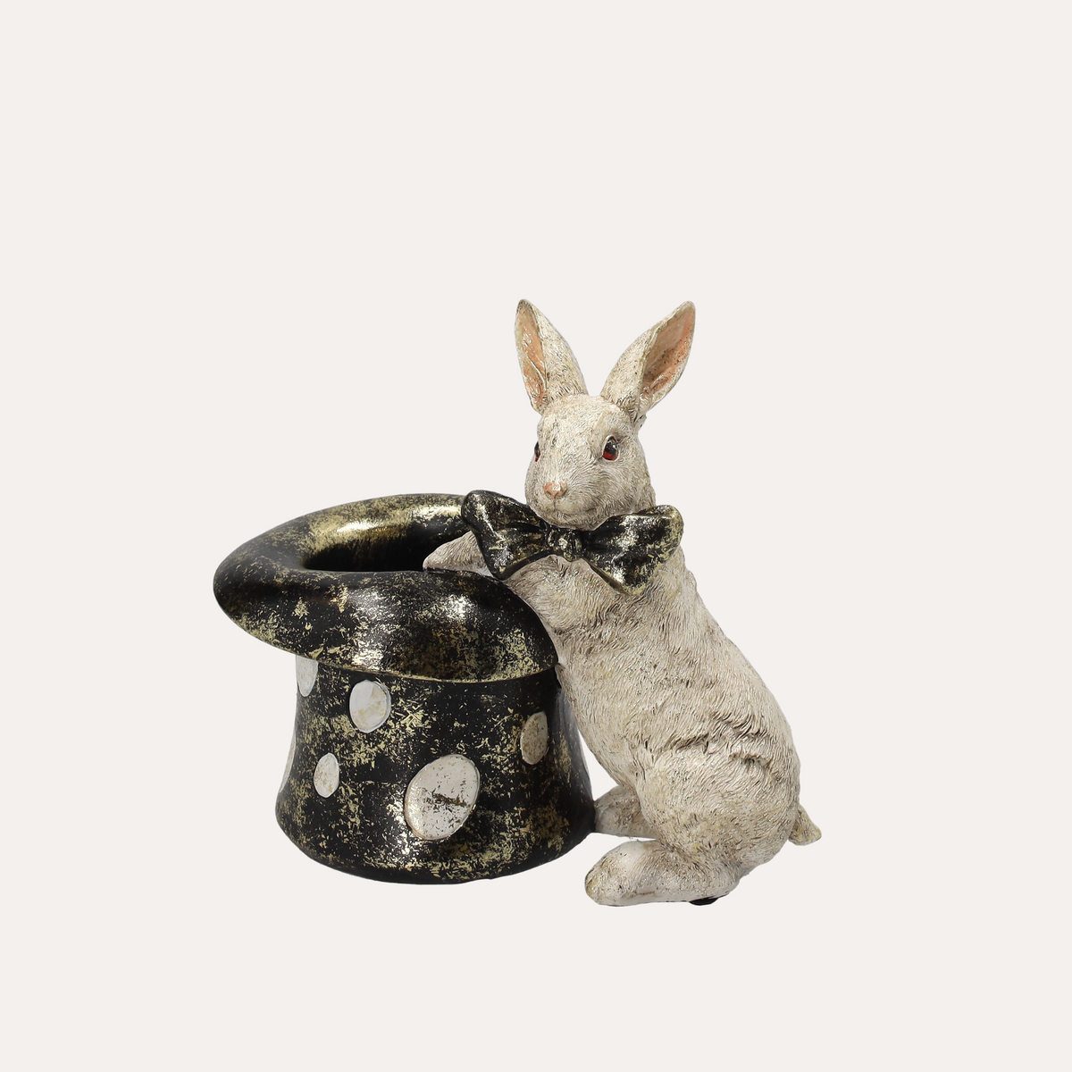 Porte-stylo en résine style vintage Lapin H.18x13x20 cm