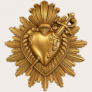 Cuore Sacro con Spada in Resina Oro 13x16 cm - KeyHome Store