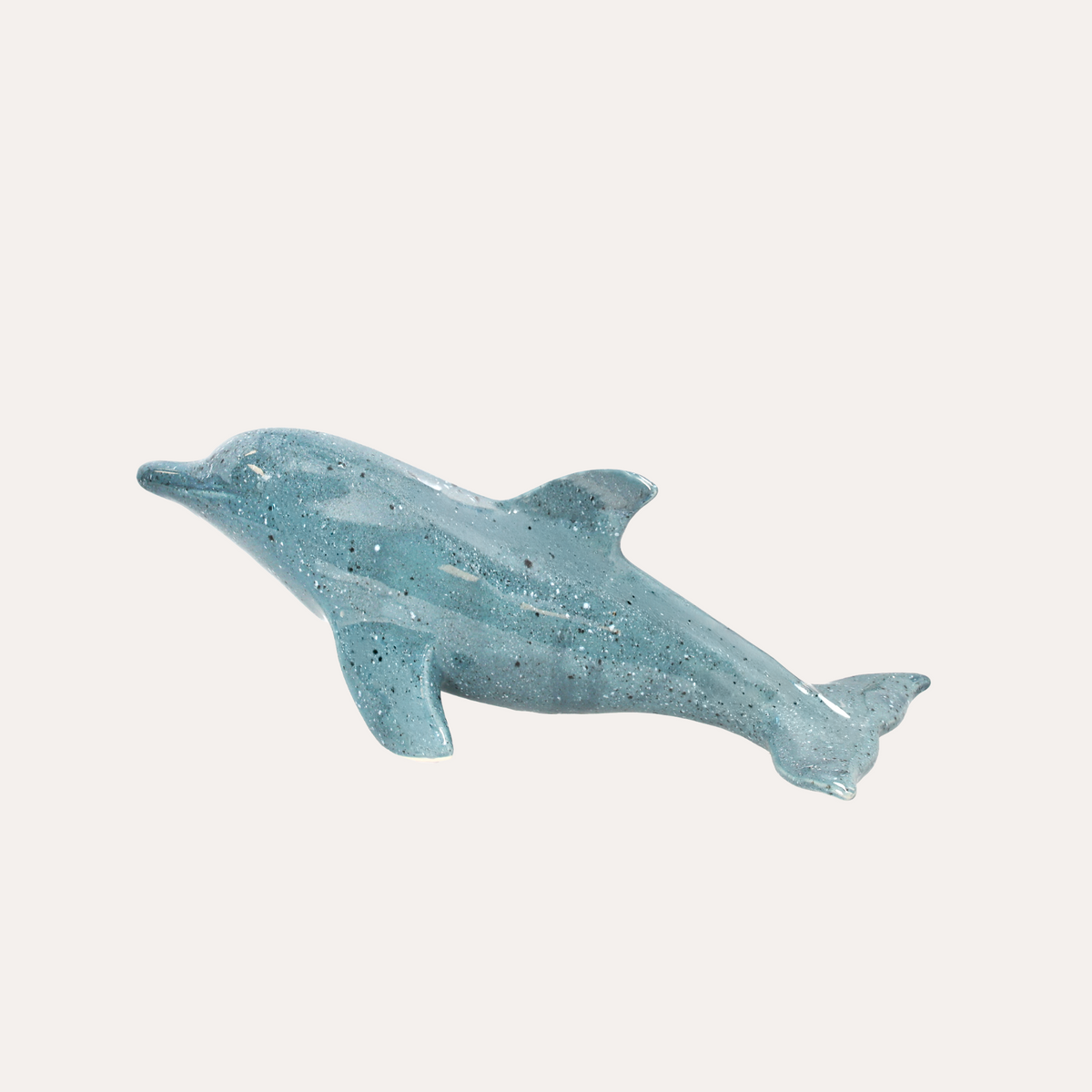 Delfín de Cerámica Azul Efecto Granito L. 50 cm