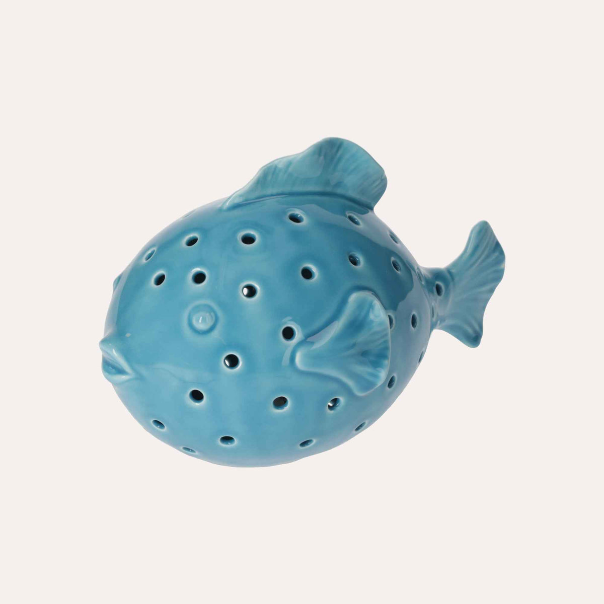 Elegante Statuina Pesce Palla con LED