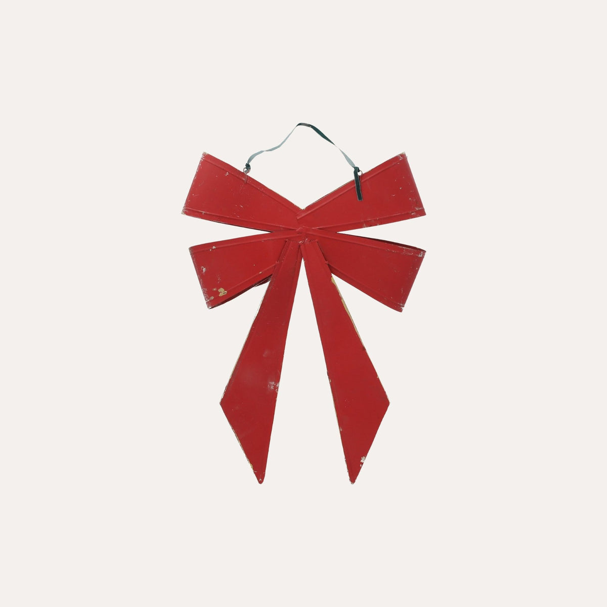 Laço de Natal em Lata Vermelha e Dourada Alt.50x37 cm - KeyHome Store