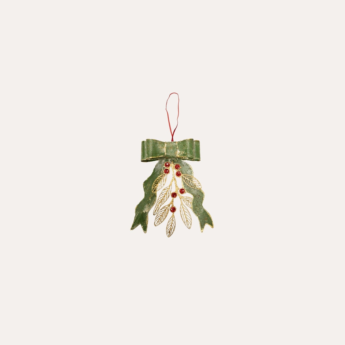 Laço de Natal em Lata Verde Alt.28x26 cm - KeyHome Store
