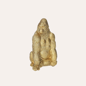 Gorilla Dorato in Resina H.23x16x13 cm