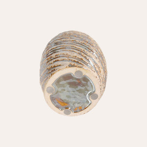 Jarrón Espiral de Cerámica Marfil con Purpurina
