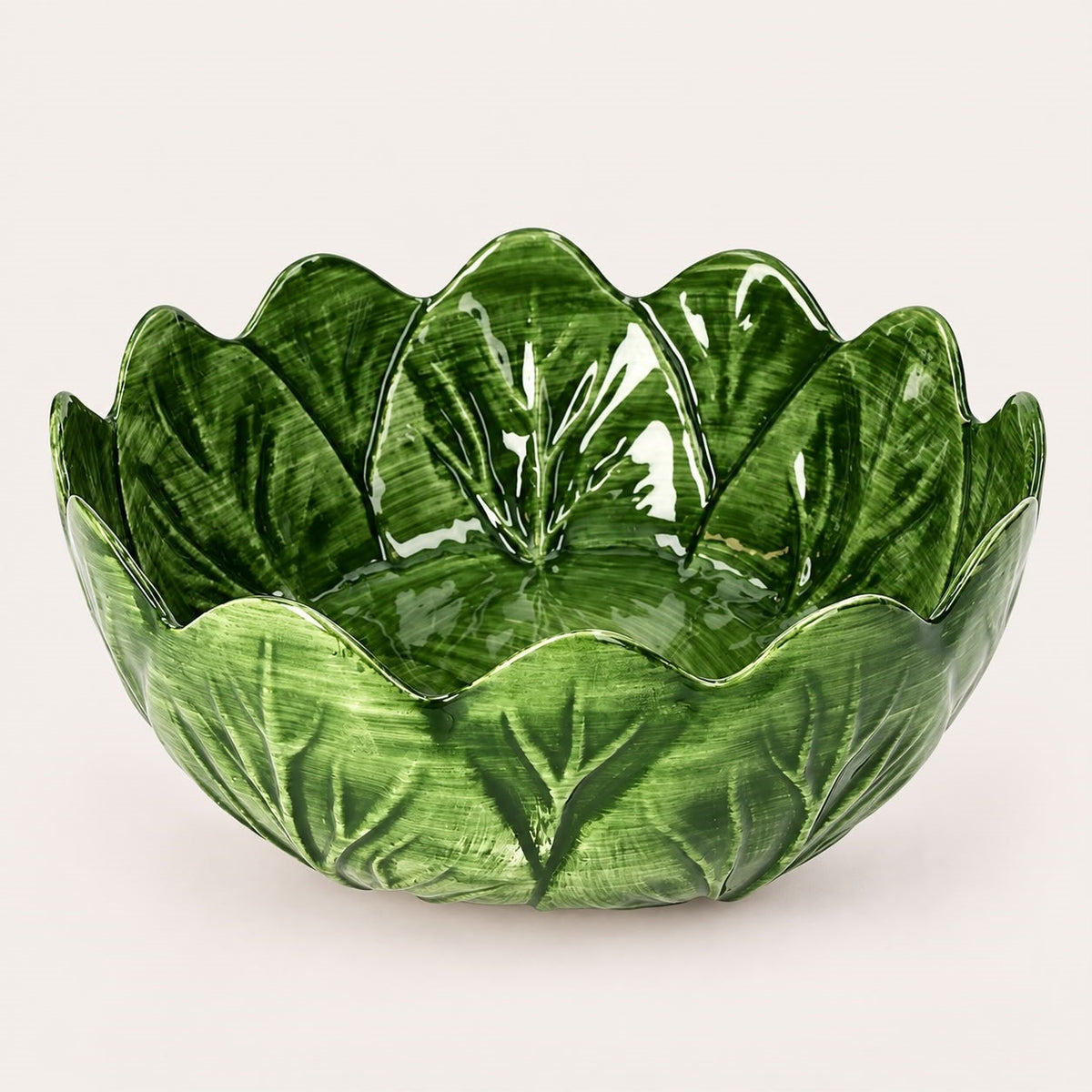 Insalatiera Verza Media in Ceramica Verde Smeraldo Ø.21xH.9cm