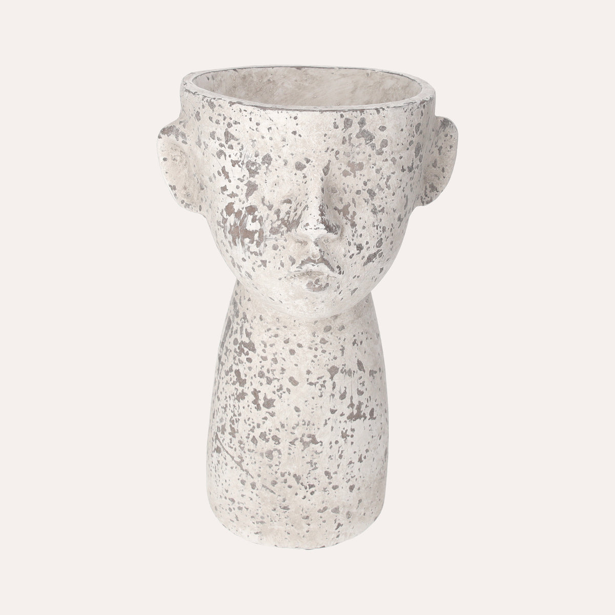 Jarrón Testa de Resina Gris Alt. 31 cm