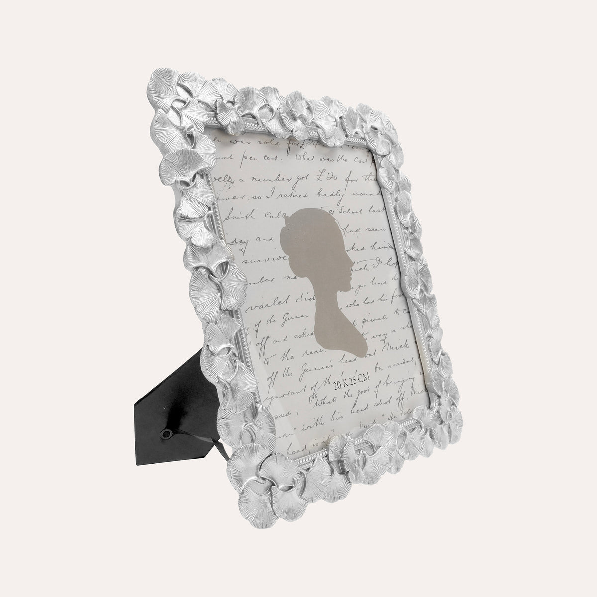 Großer Bilderrahmen mit Papyrusmotiv in Silber (27,5x32 cm)