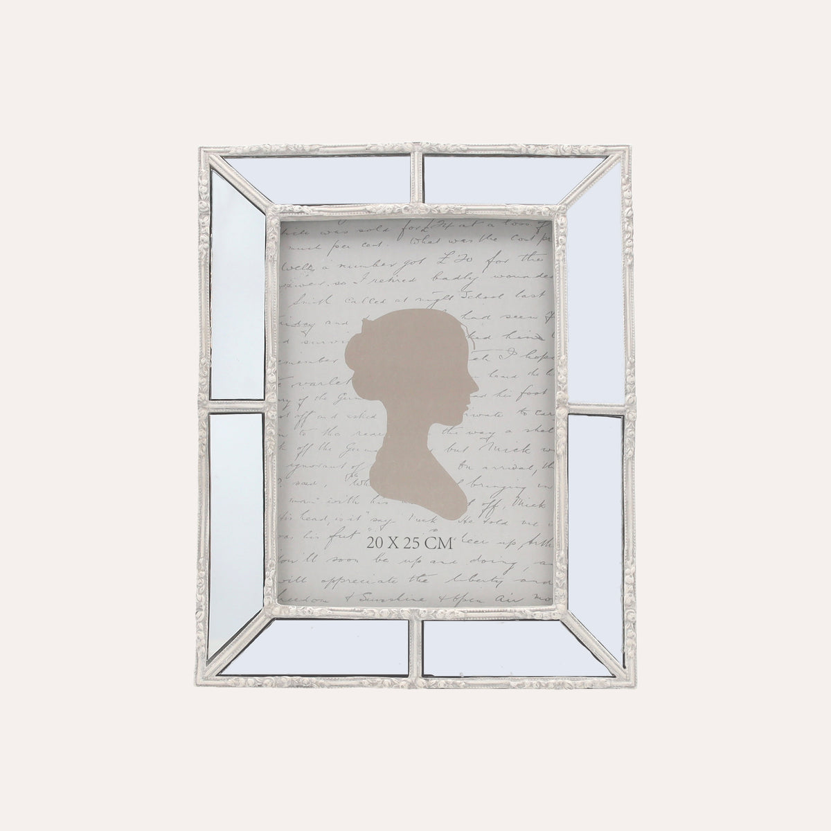 Großer Fotorahmen mit Spiegeleffekt und weißem Finish (24 x 19 cm)