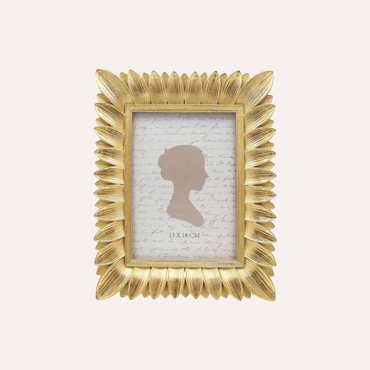 Fotorahmen mit goldenen Blattdetails (23,5 x 18 cm)