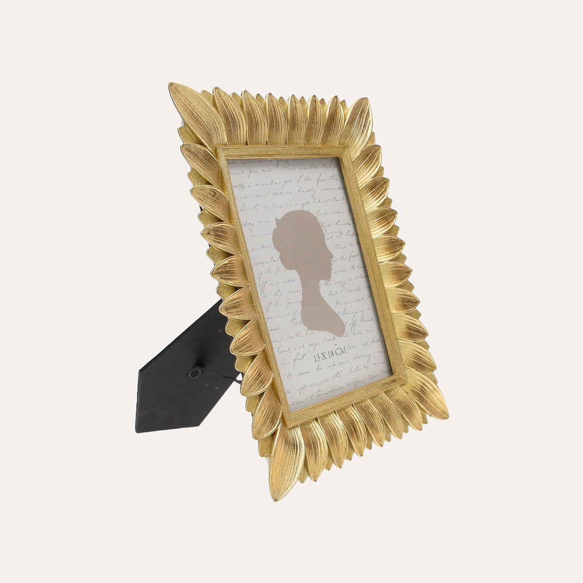 Fotorahmen mit goldenen Blattdetails (23,5 x 18 cm)