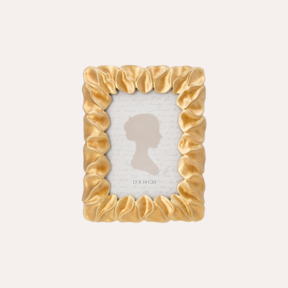 Kleiner Bilderrahmen mit goldenem Blütenblattmuster (21 x 16 cm)