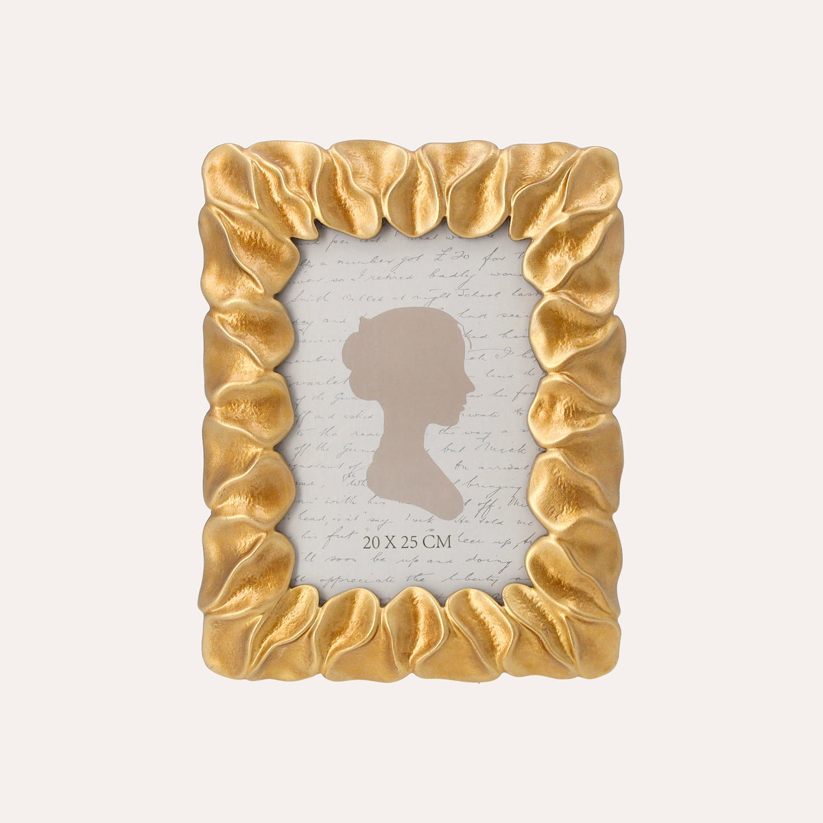 Großer Bilderrahmen mit goldenem Blütenblattmuster (24 x 19 cm)