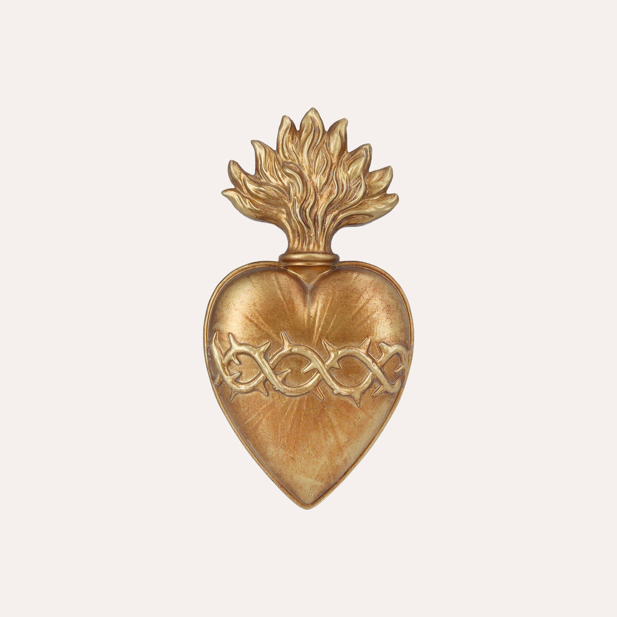 Cuore Sacro con Spine in Oro 13x7cm