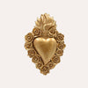Sacred Heart with Roses in Gold Resin H.17x11 cm
