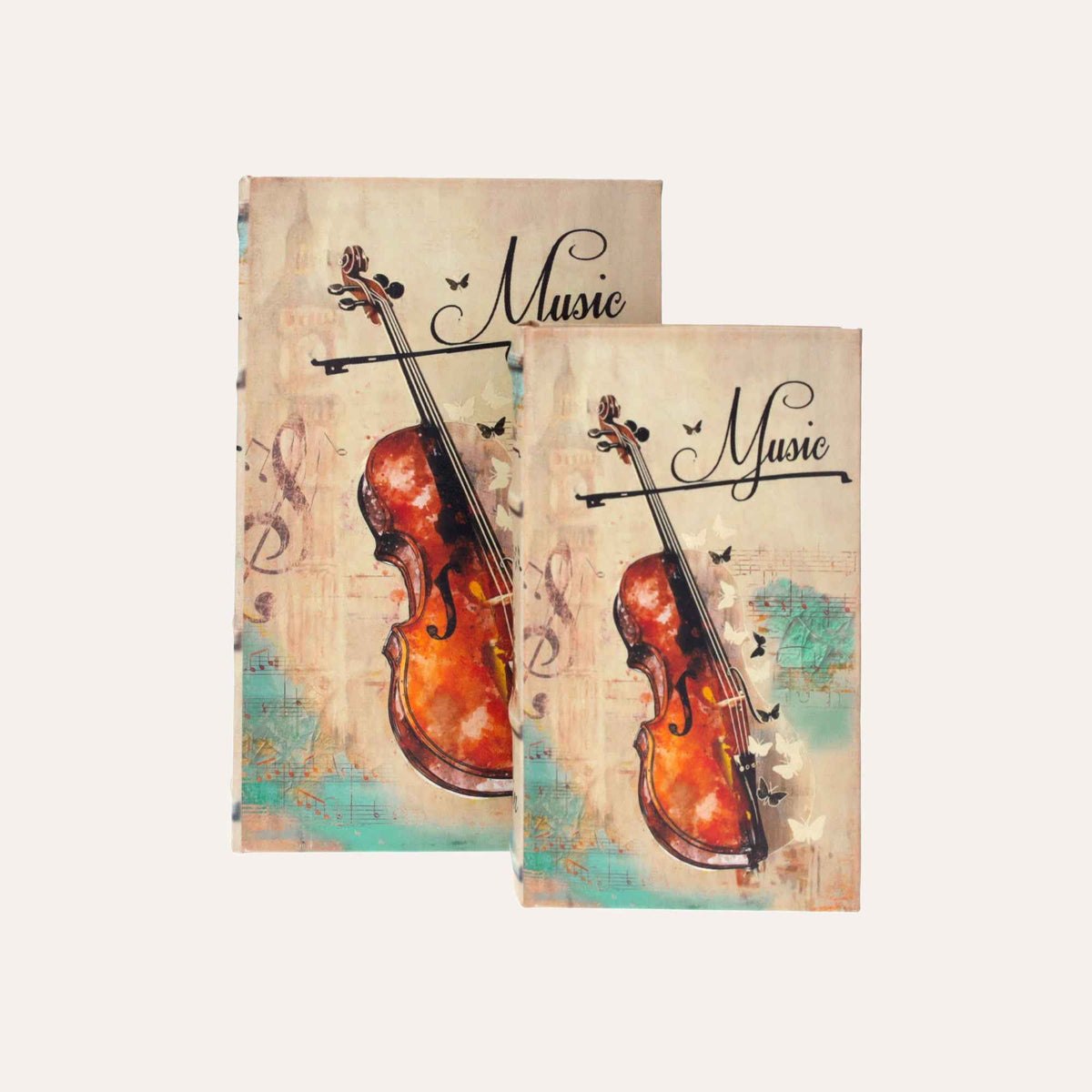 Pair of "Violin" book boxes