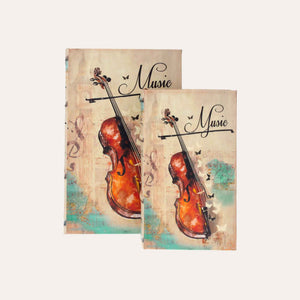 Par de cajas para libros "Violín"