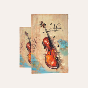 Par de cajas para libros "Violín"