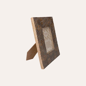 Decorative Carved Wooden Photo Frame with Fretwork