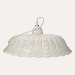 White Ceramic Suspension Chandelier d. 42 cm - Made in Italy