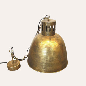Lampadario Industrial in Metallo Oro H. 150 × Ø 40 cm