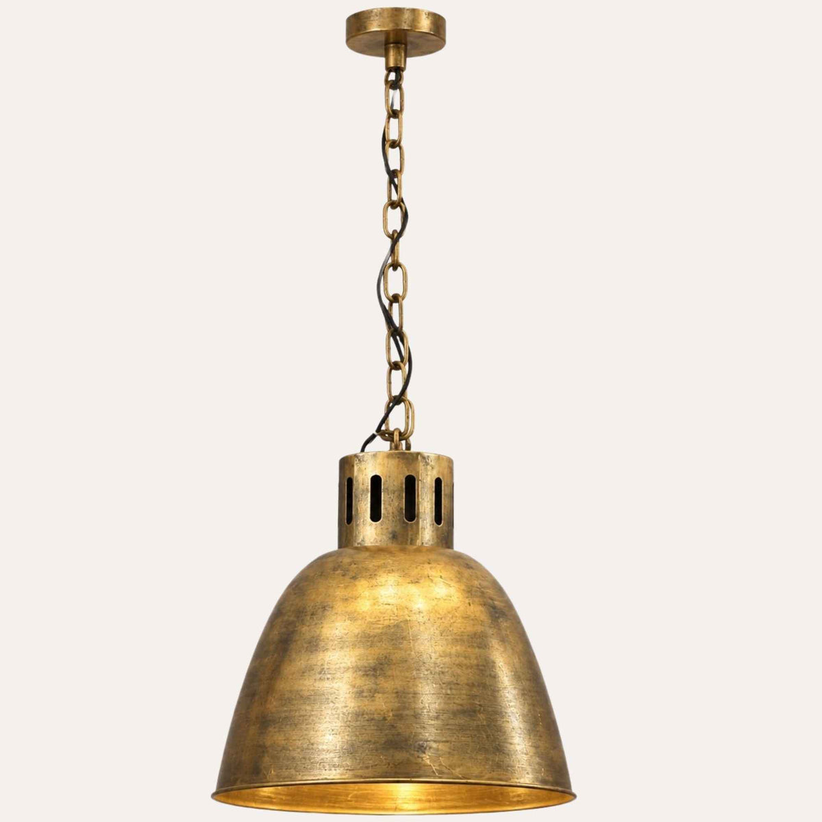 Lampadario Industrial in Metallo Oro H. 150 × Ø 40 cm