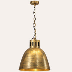 Lampadario Industrial in Metallo Oro H. 150 × Ø 40 cm