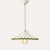 Small Green Edge Chandelier in Ceramic with Braid Ø. 20 x H.7 cm