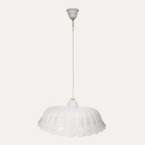 White Ceramic Suspension Chandelier d. 42 cm - Made in Italy