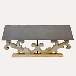 Table Lamp with 3 Lights and Fabric Lampshade Included H47x98x22 cm