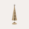 Sapin de Noël décoratif en tôle dorée H. 30 cm