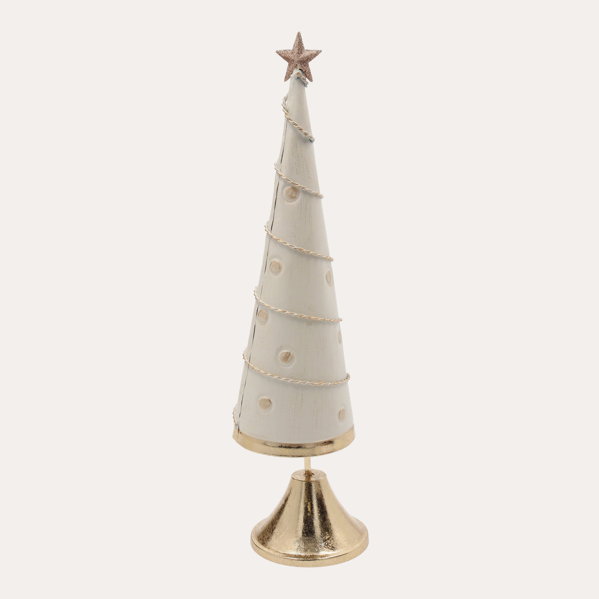 Sapin de Noël décoratif en tôle blanche H. 30 cm