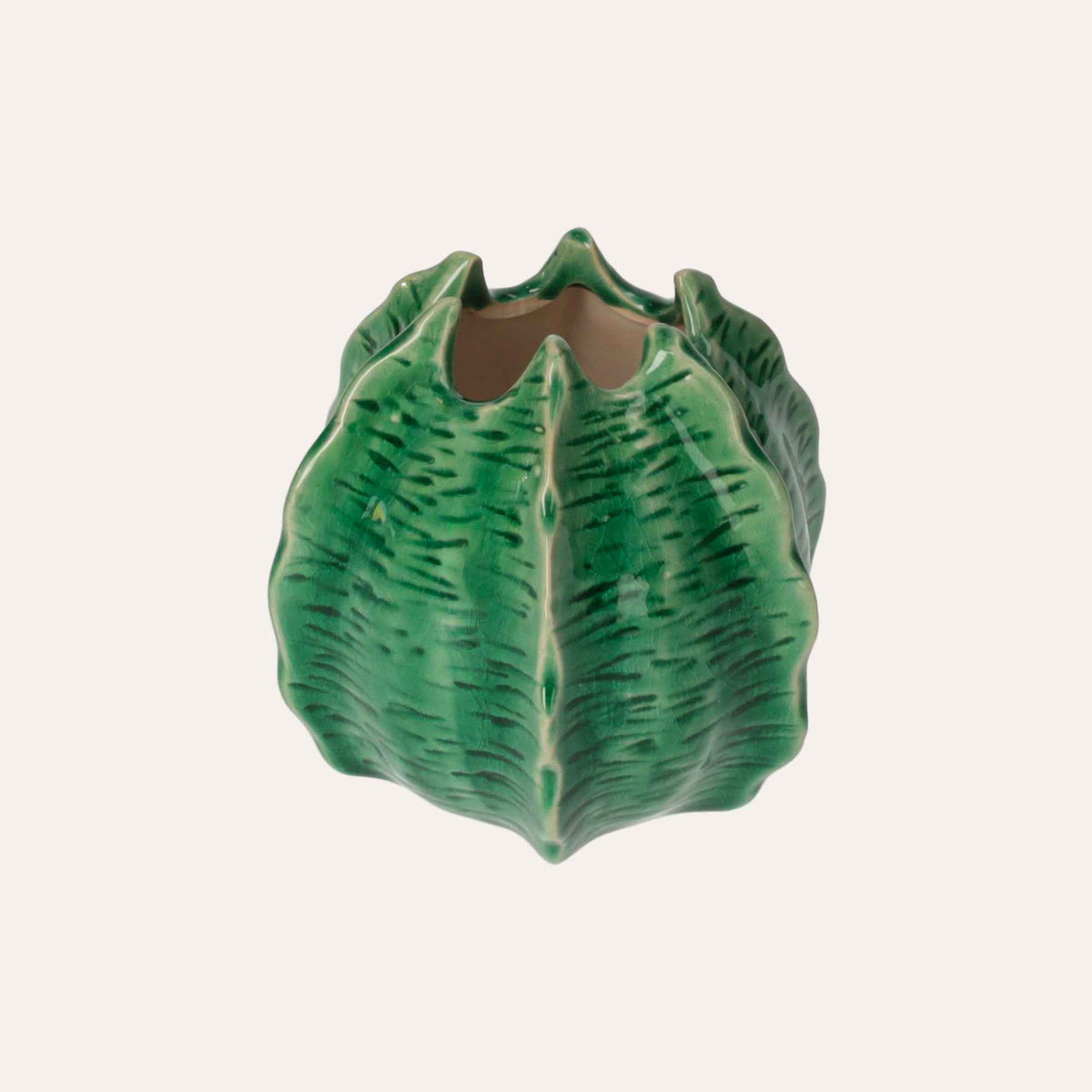 Florero decorativo de cerámica con forma de cactus