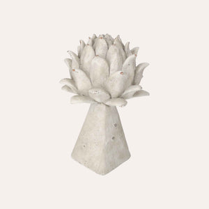 Capullo Decorativo Mediano con Base Cuadrada de Resina Al.30x20 cm - Estilo Shabby Chic