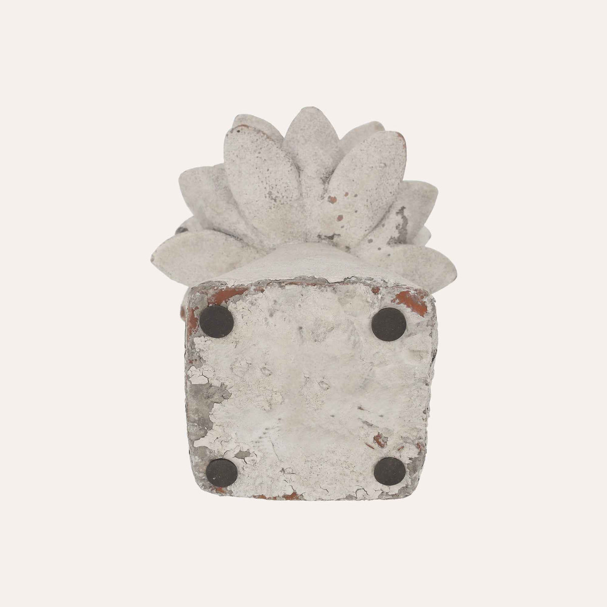 Capullo Decorativo Mediano con Base Cuadrada de Resina Al.30x20 cm - Estilo Shabby Chic