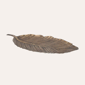 Leaf Tray in Gold and Black Metal – Elegant Centerpiece