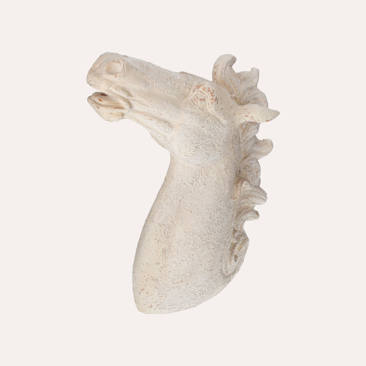 Escultura Cabeza de Caballo en Resina Blanca 53x40x15 cm