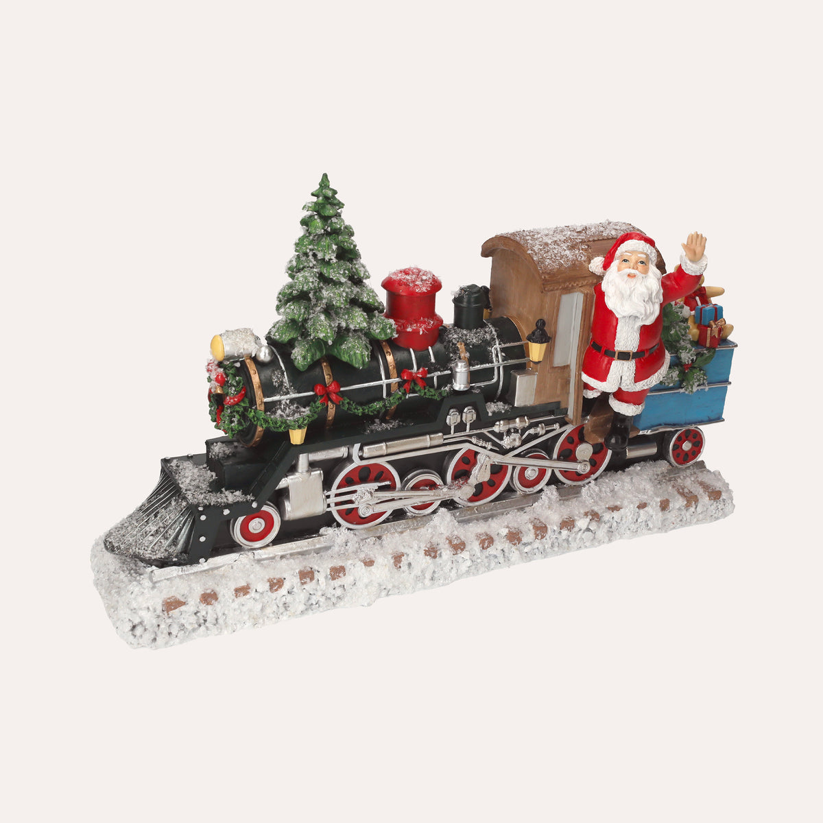 Statue Train de Noël en Résine 47x30 cm