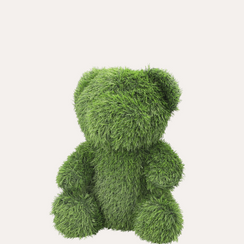 Ours vert moyen en gazon synthétique H.50x35x30 cm