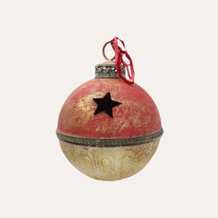 Bola de Natal em Lata Vermelha e Verde Alt.40x30 cm - KeyHome Store