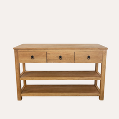 Península de Cocina de Madera Natural 120x60x90 cm