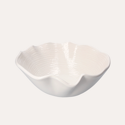 White ceramic shell tub H10 Ø30 cm