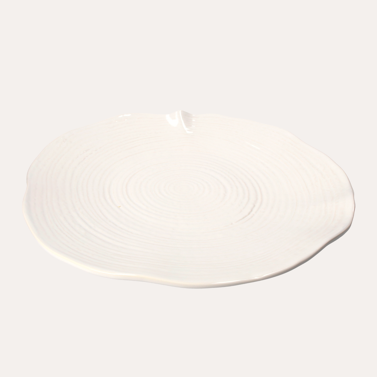 Großer weißer Keramik-Servierteller 41 cm H4