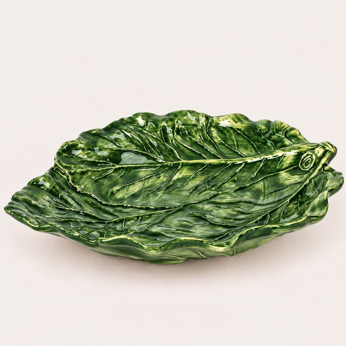 Piatto Verza in Ceramica Verde Smeraldo  Ø.38x33xH.6 cm