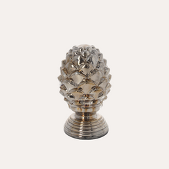 Pigna Decorativa in Vetro Gold/Silver H.26x16 cm