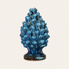 Piña de Pino Artesanal en Terracota Azul Al.16x25 cm