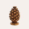 Piña de pino artesanal de terracota amarillo mostaza h.16x26 cm