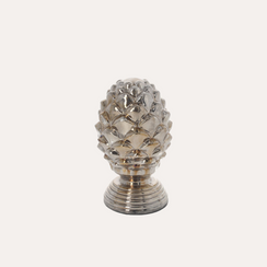 Pigna Decorativa in Vetro Gold/Silver H.19x10 cm