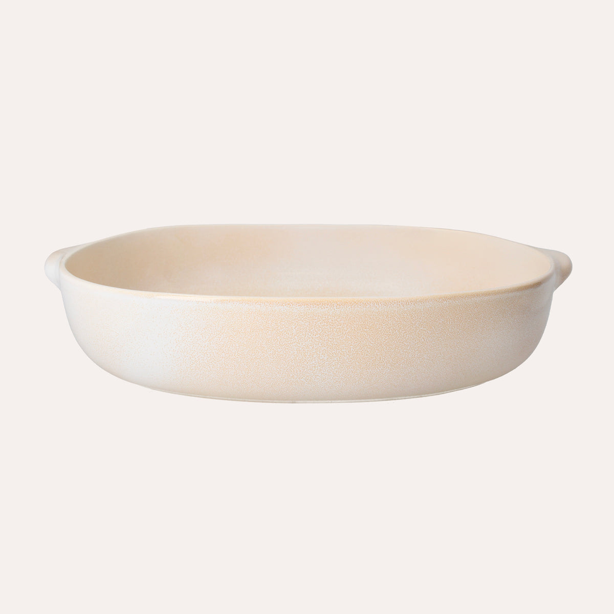 Ovale elfenbeinfarbene Keramik-Auflaufform, 44 cm
