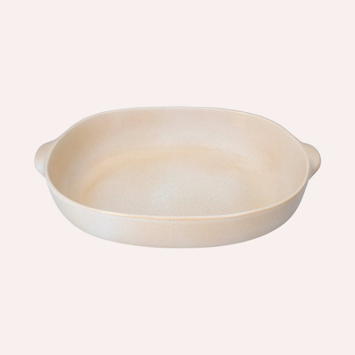 Ovale elfenbeinfarbene Keramik-Auflaufform, 44 cm