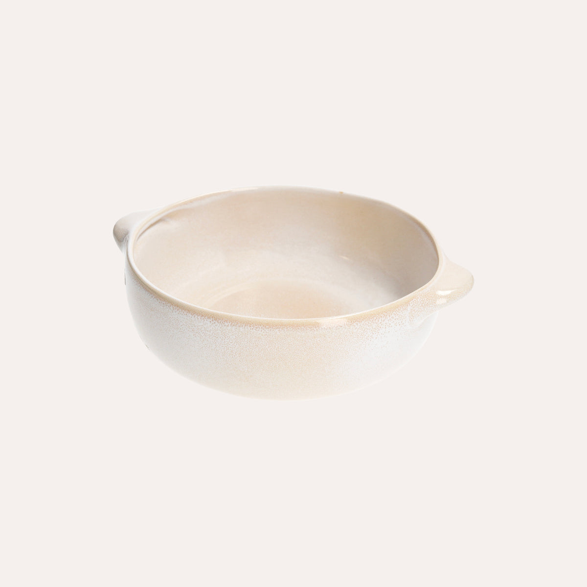 Runde elfenbeinfarbene Keramik-Auflaufform, 27 cm